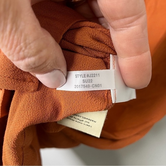 Madewell Heather Button Front Tank Dress Burnt Orange Size Large Shift Dress - Picture 6 of 6